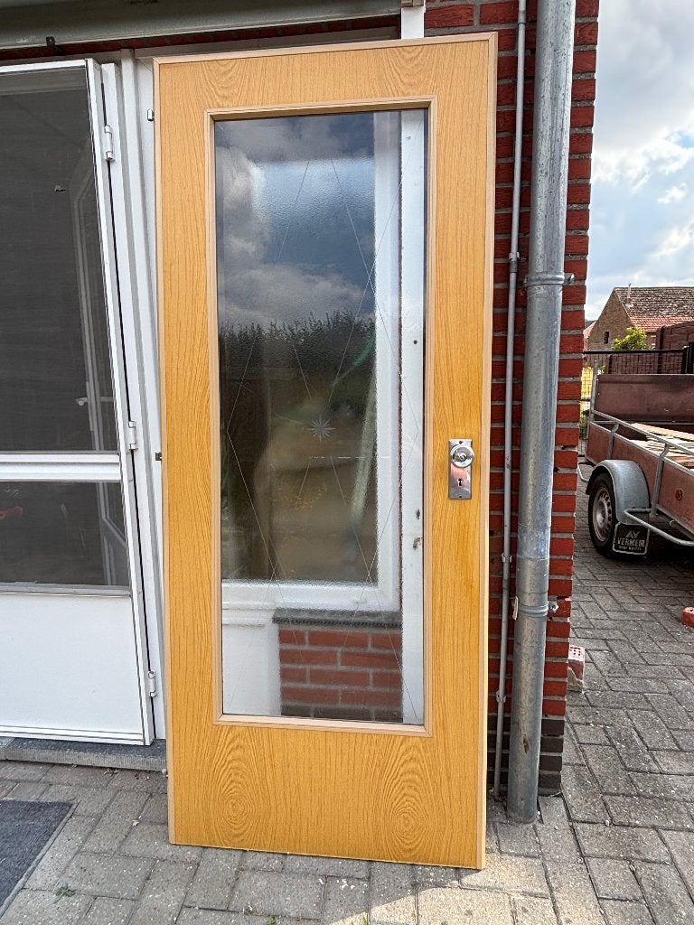 Houten binnendeuren met glas, Doe-het-zelf en Bouw, Ophalen, Gebruikt, 80 tot 100 cm, Binnendeur