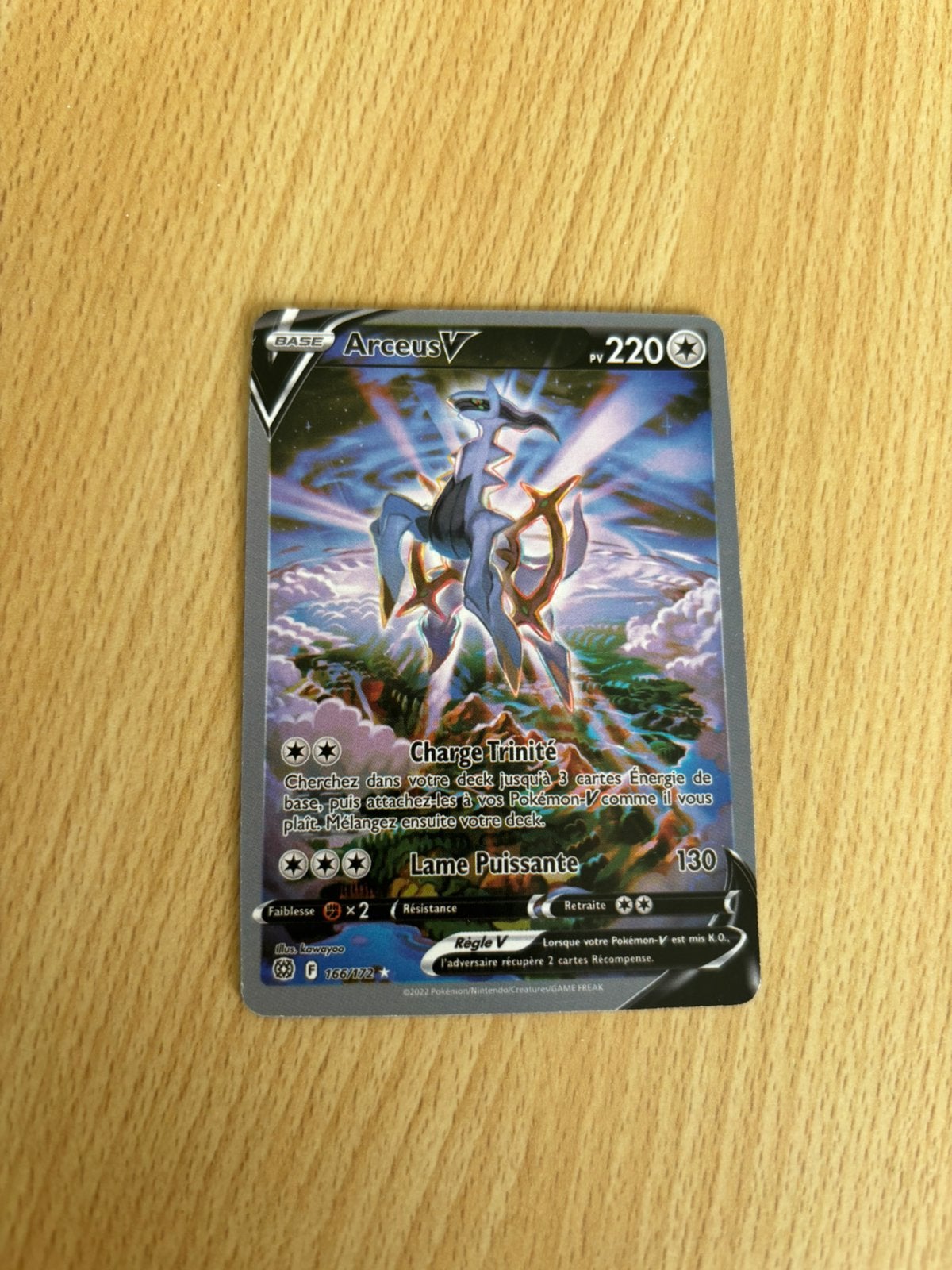 Franstalige Arceus V (Alternate Art) Pokémon-kaart, Hobby en Vrije tijd, Ophalen of Verzenden, Zo goed als nieuw
