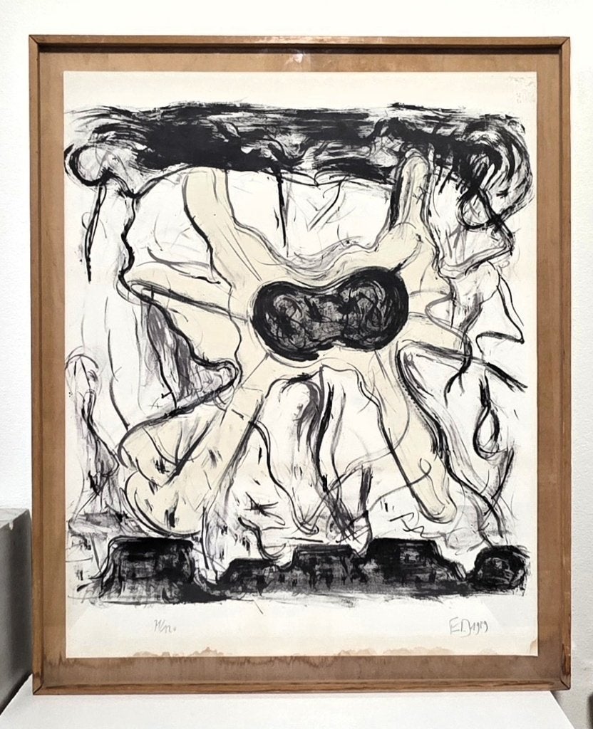 Alechinsky stijl van Frank V.D.Broeckx - nr.71/120, Antiek en Kunst, Kunst | Litho's en Zeefdrukken, Genummerd, Ophalen of Verzenden