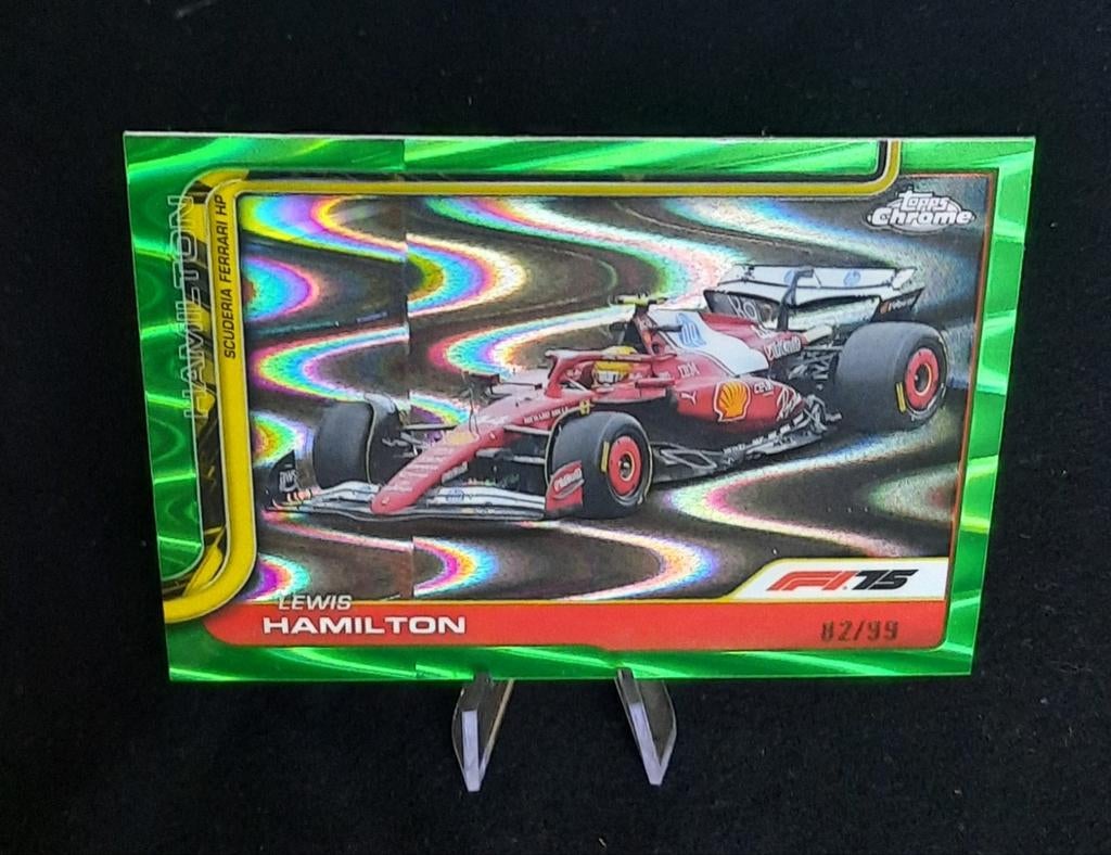 Topps Chrome F1 Lewis Hamilton Ferrari Green Refractor /99, Ophalen of Verzenden