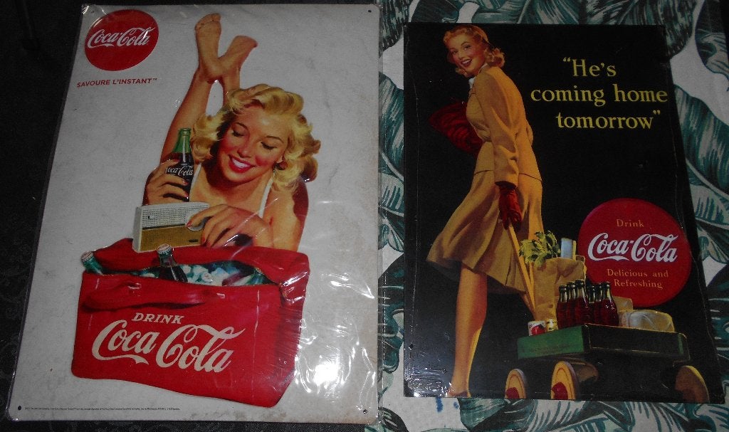 2 plaques en tôle pub COCA-COLA., Enlèvement ou Envoi, Neuf, Panneau publicitaire