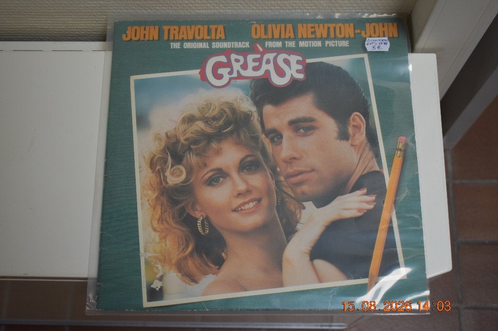 LP : Grease met John Travolta en Olivia Newton John (2 LP's), LP, Gebruikt, Soundtrack, Ophalen of Verzenden