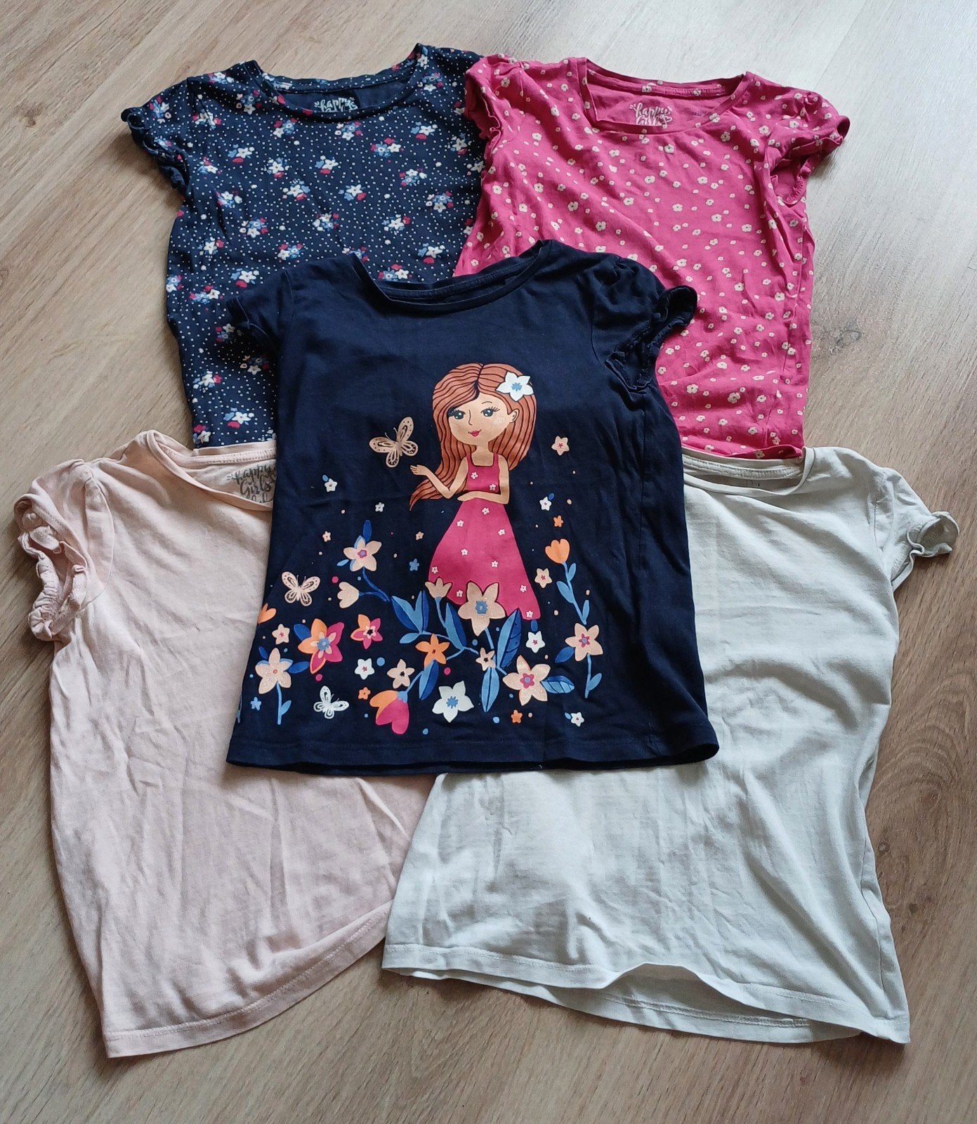 Lot 5 T-shirt, fille 8 ans, Enlèvement ou Envoi, Autres types, C&a, Utilisé