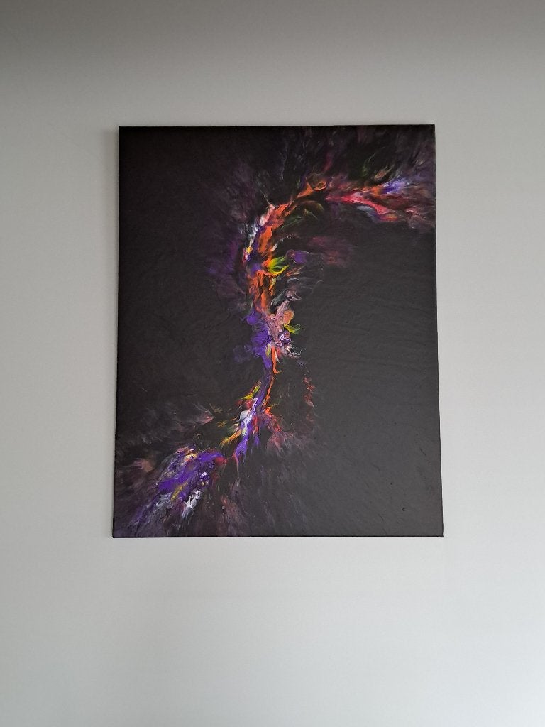 Abstract Modern Acryl canvas 70*90cm, Antiquités & Art, Enlèvement, Signé, Peinture acrylique, Abstrait