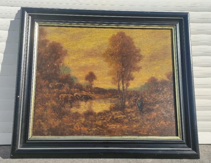 huile sur panneau signe paul schouten, Antiquités & Art, Enlèvement ou Envoi, Panneau
