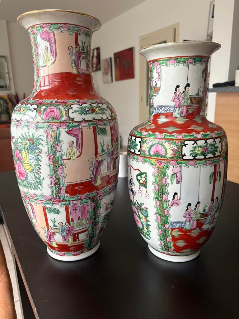 Chinese vazen set van 2, Antiek en Kunst, Ophalen