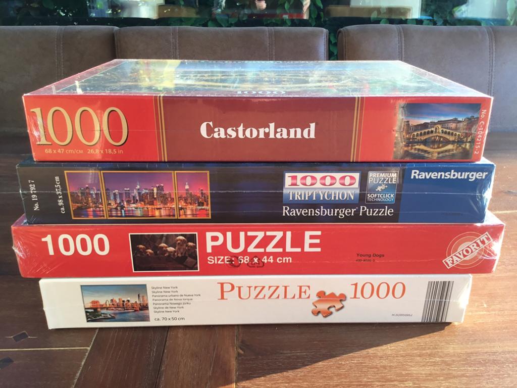 Pakket puzzels 1000 stukjes - nieuw, Enlèvement ou Envoi, 500 à 1500 pièces, Neuf, Puzzle