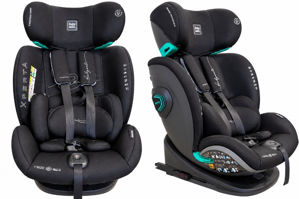 Siège auto Babyauto Xperta i-Size 360 – Noir – ISOFIX, Enfants & Bébés, Enlèvement, Comme neuf, Protection latérale, Isofix