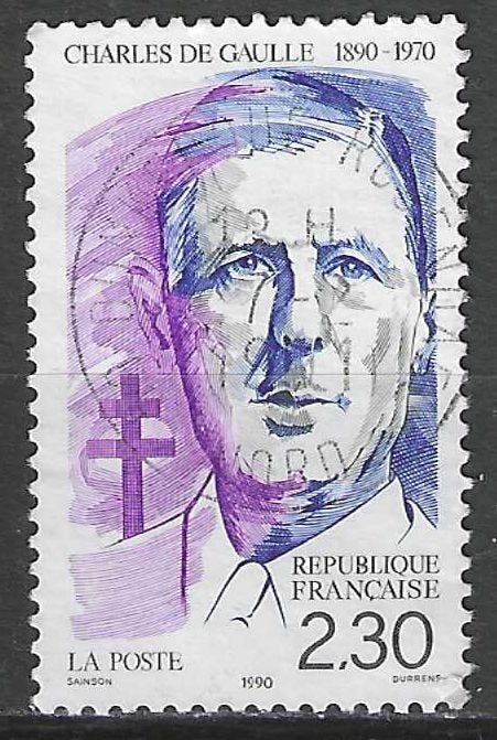 Francia 1990 - Yvert 2634 - Charles De Gaulle (ST), Envoi, Affranchi