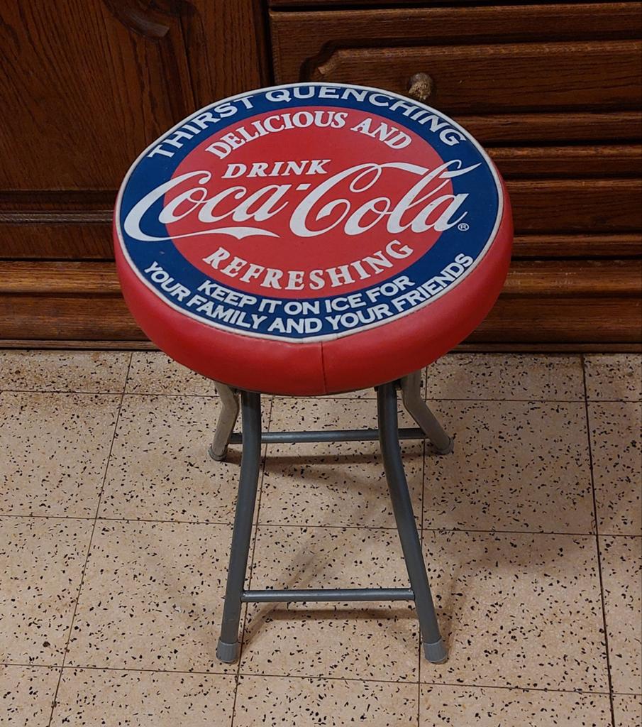 Tabouret repliable Coca-Cola, Maison & Meubles, 1 tabouret, Enlèvement ou Envoi, Utilisé, 30 à 60 cm