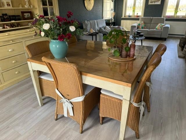 Tafel en stoelen ook apart te koop, Huis en Inrichting, Tafels | Eettafels, Zo goed als nieuw, 100 tot 150 cm, 100 tot 150 cm