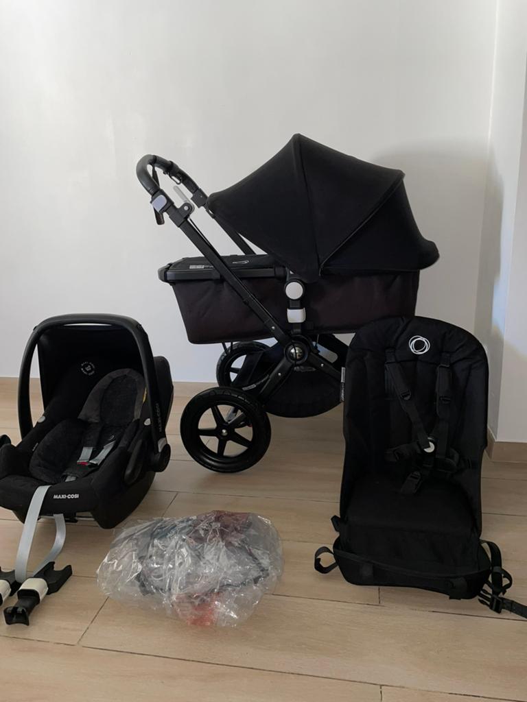 Bugaboo Cameileon 3, noir Black  poussette 3 en 1, Enfants & Bébés, Enlèvement ou Envoi, Couverture pieds, Babygeluk, Comme neuf