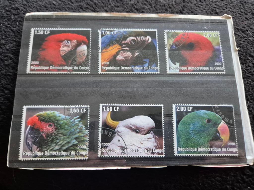Postzegels papegaaien Congo, Enlèvement ou Envoi