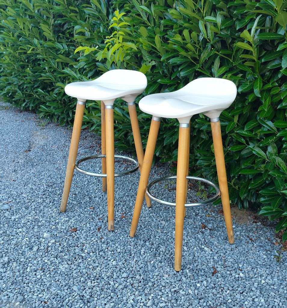 Tabourets de bar blancs, Ophalen, Gebruikt, Wit, Minder dan 100 cm