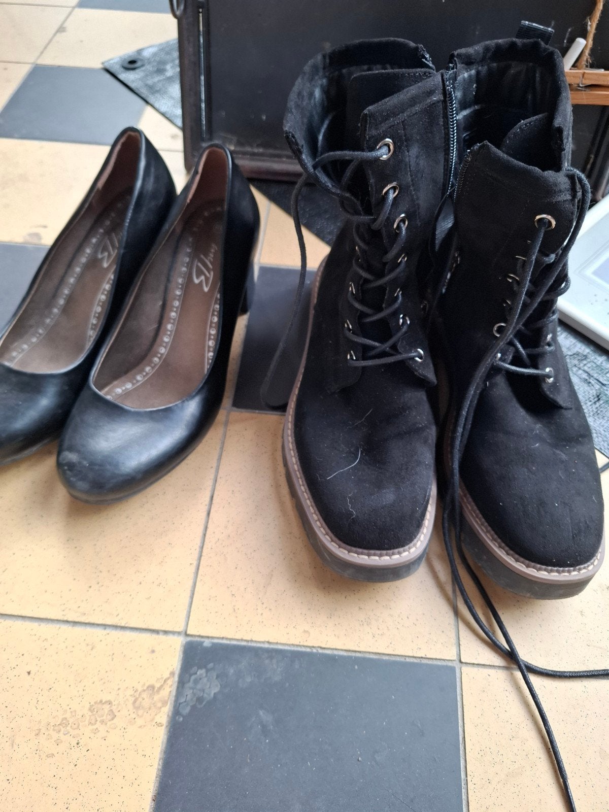 chaussures femme 38, Ophalen, Schoenen met lage hakken, Zwart, Nieuw