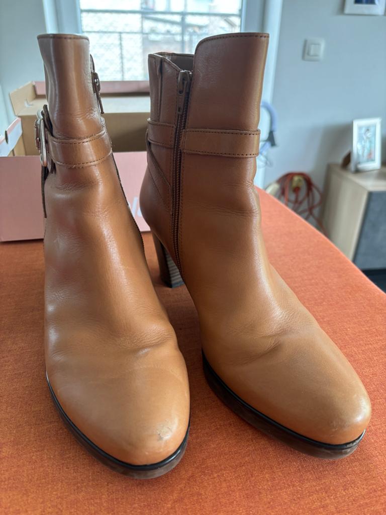 Bottines à talons, taille 41 (marque Gabor), Enlèvement ou Envoi, Brun, Boots et Botinnes, Porté