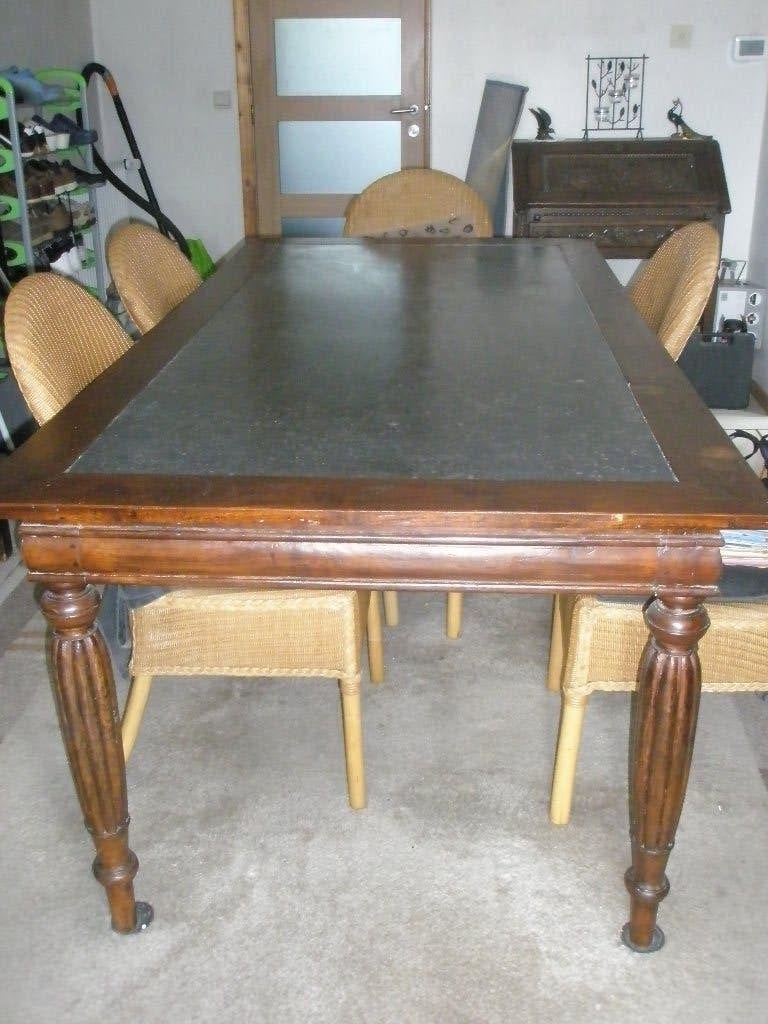 Antieke tafel met arduinen bovenblad, Ophalen