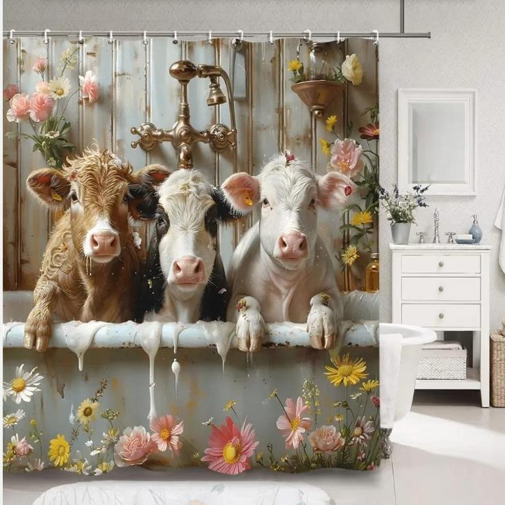rideaux de douche Animaux de la ferme dans le bain 180x200cm, Enlèvement ou Envoi, Neuf