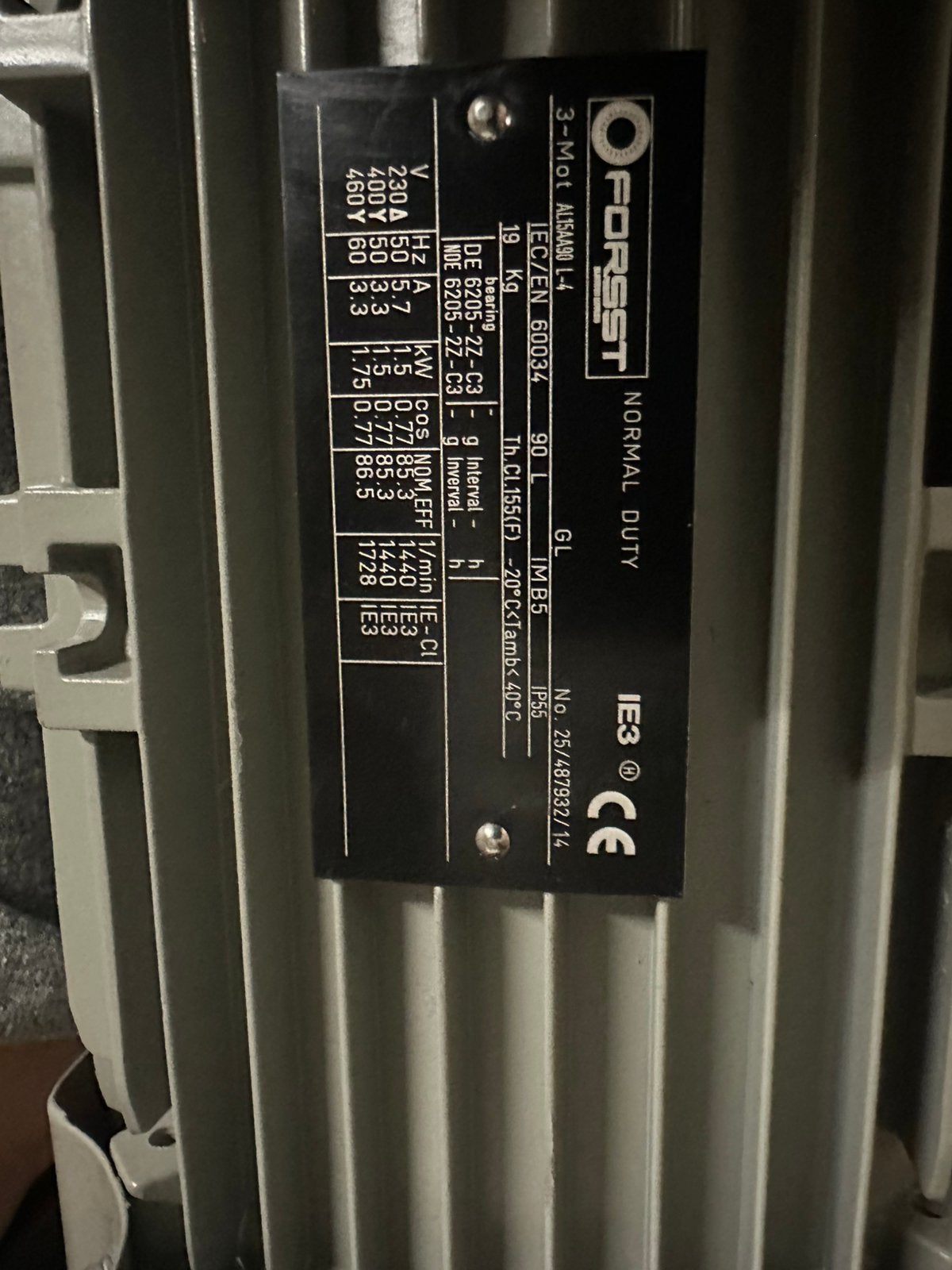 Nouveau moteur électrique de 1,5 kW, Enlèvement, Comme neuf
