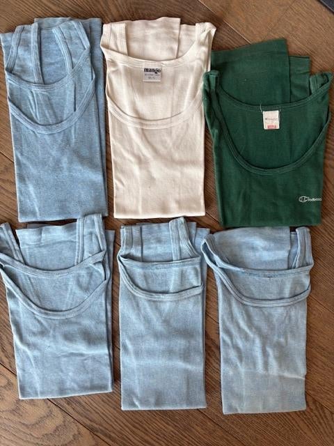 6 onderhemdjes maat M/L, Ophalen of Verzenden, Blauw, Hemd
