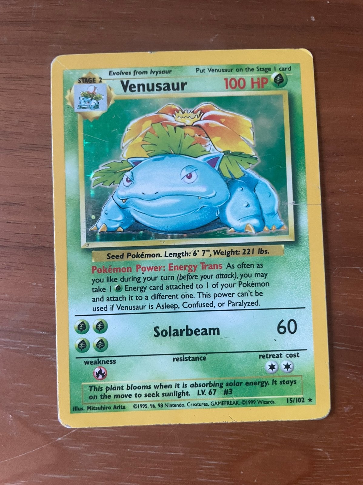 Venusaur Base Set, Enlèvement ou Envoi, Utilisé, Cartes en vrac, Foil