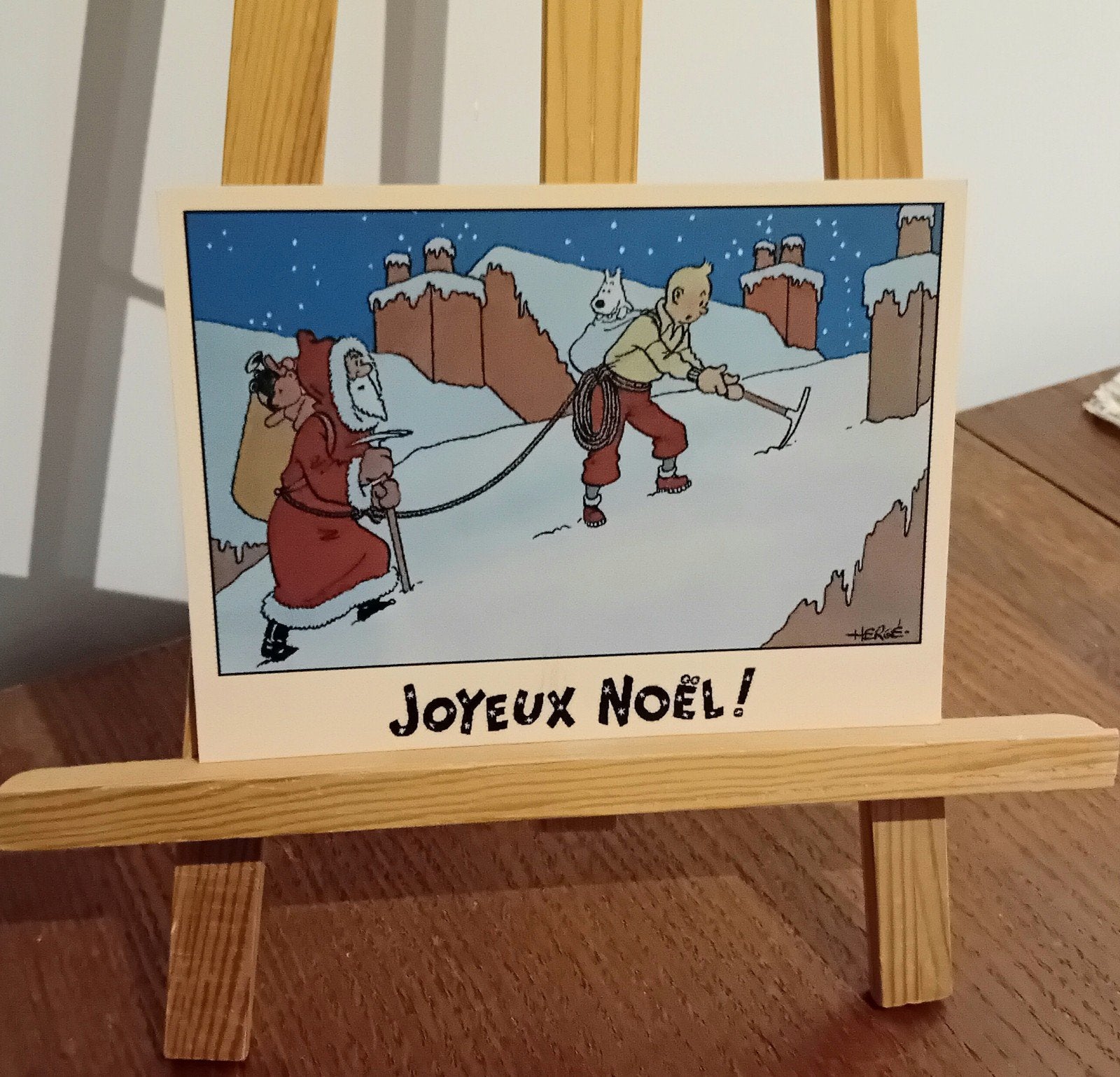Tintin 003: prachtige kaart genaamd „sneeuw”, heruitgegeven, Verzenden, Kuifje, Zo goed als nieuw, Plaatje, Poster of Sticker