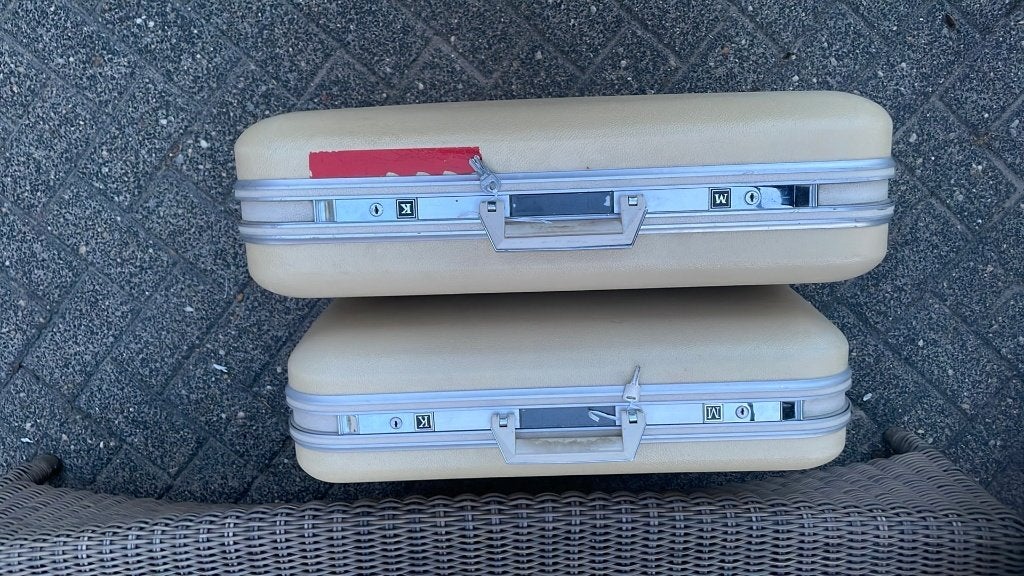 Prachtige Vintage DELSEY Hardcase Koffer – Met Sleutels, Handtassen en Accessoires, Koffers, Ophalen, Gebruikt, Hard kunststof