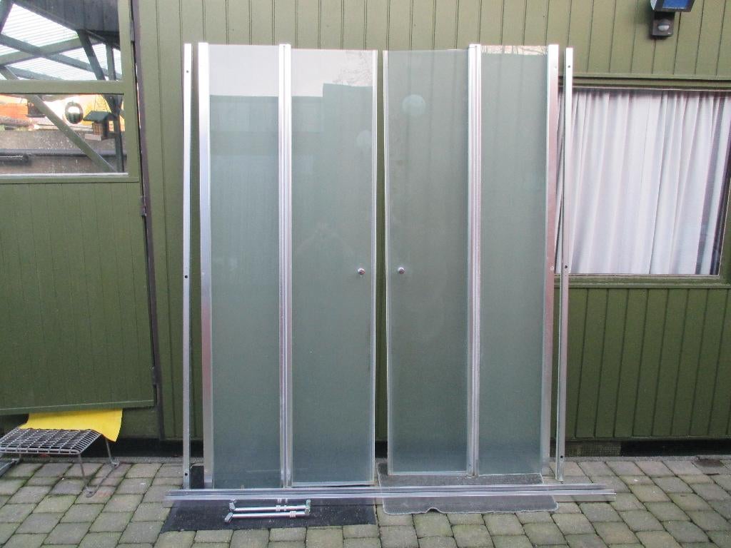 Douchedeur, Doe-het-zelf en Bouw, Sanitair, Gebruikt, Douche, Chroom, Glas, Ophalen