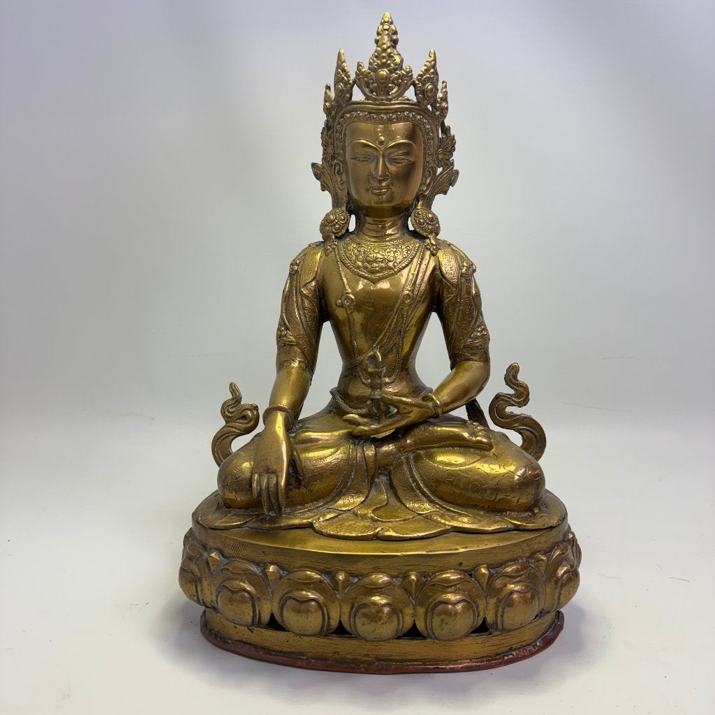 Grande statue du Bouddha Amitayus, Antiquités & Art, Enlèvement ou Envoi, Asie, Religion, Doré