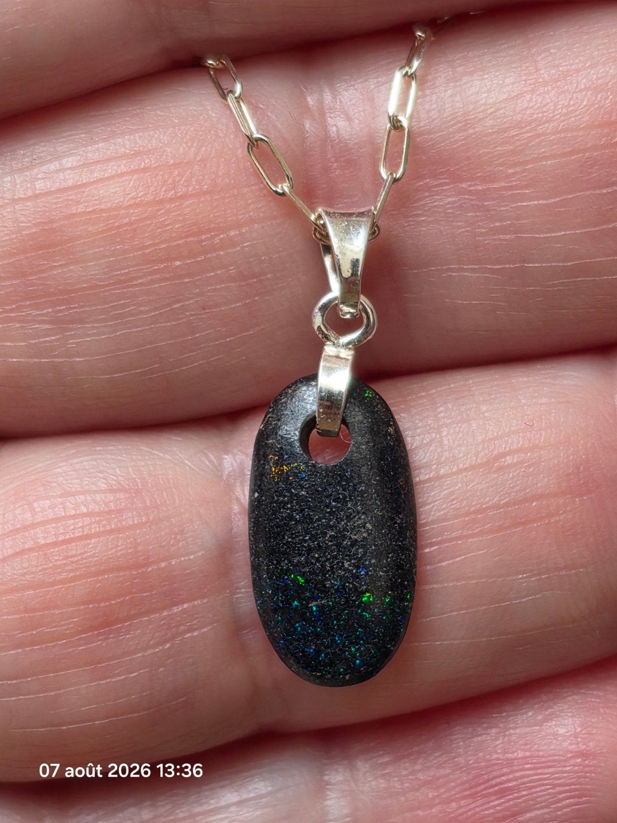 Pendentif en argent sterling avec opale fairy d'Australie, Neuf, Enlèvement, Avec pierre précieuse, Argent