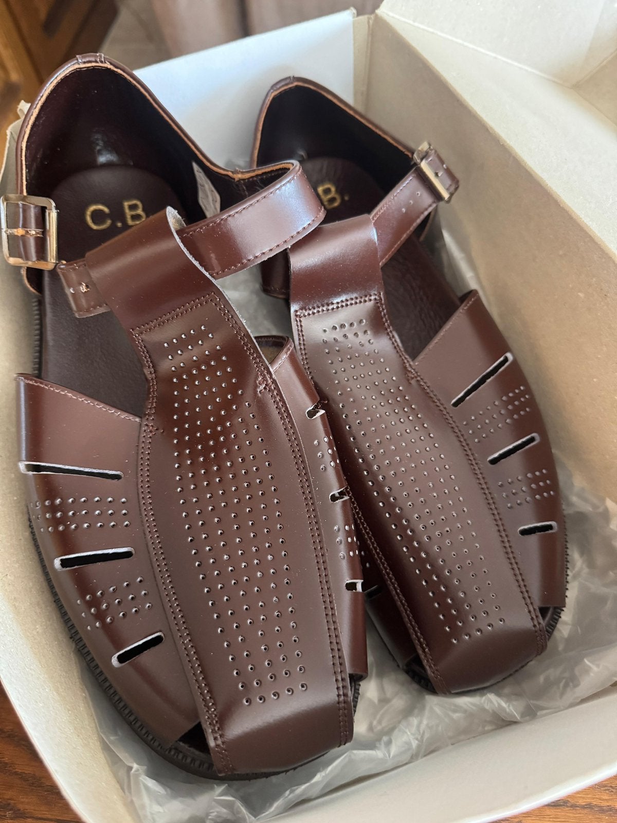 Sandalen maat 46, Vêtements | Hommes, Chaussures, Neuf, Enlèvement ou Envoi, Brun, Sandales