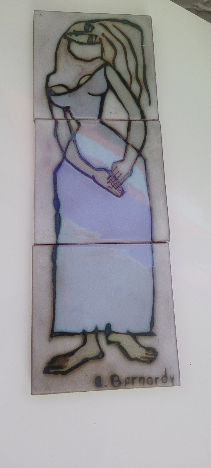 Ernest Bernardy(1923-2000) - Triptyque céramique. Art brut