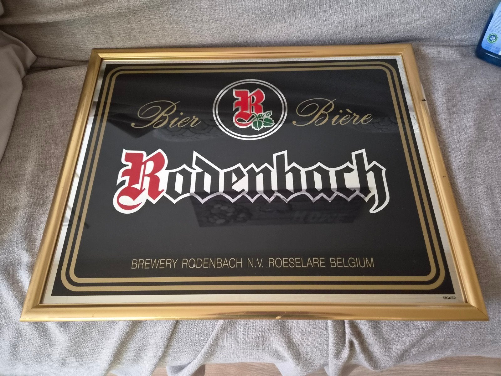 spiegel Rodenbach, Ophalen of Verzenden, Gebruikt, Reclamebord, Plaat of Schild, Overige merken