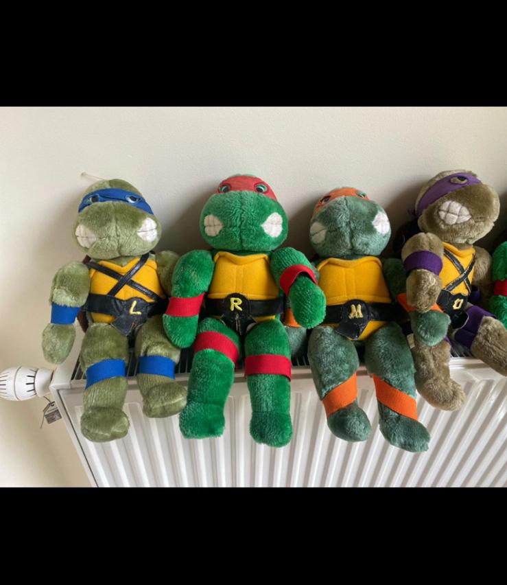 Turtles tmnt vintage playmates pluche set 1989, Verzamelen, Poppetjes en Figuurtjes, Ophalen of Verzenden, Gebruikt