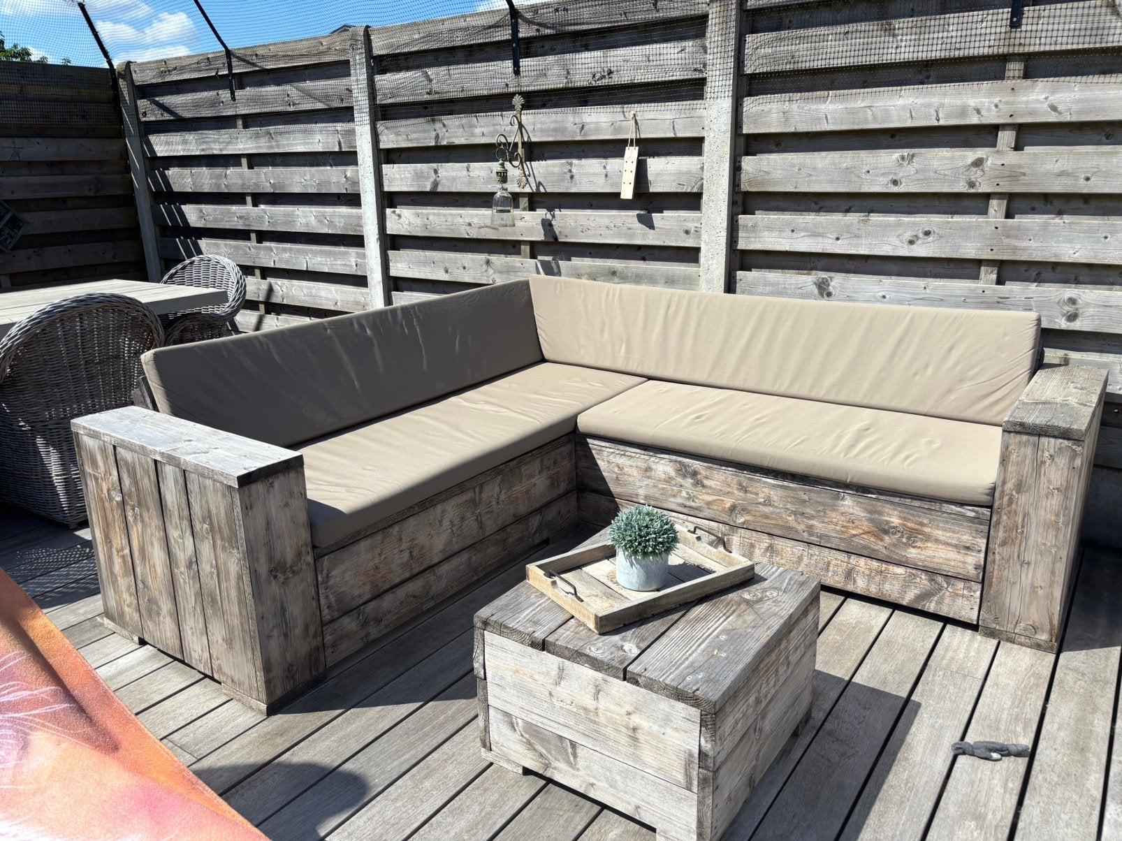 Steigerhouten loungeset, Enlèvement, Utilisé, Hocker, Sets de jardin
