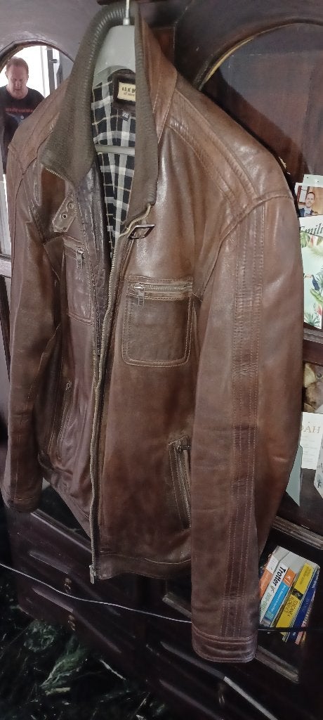 Jas man, Bruin, Maat 46/48 (XL) of groter, Gedragen, Ophalen