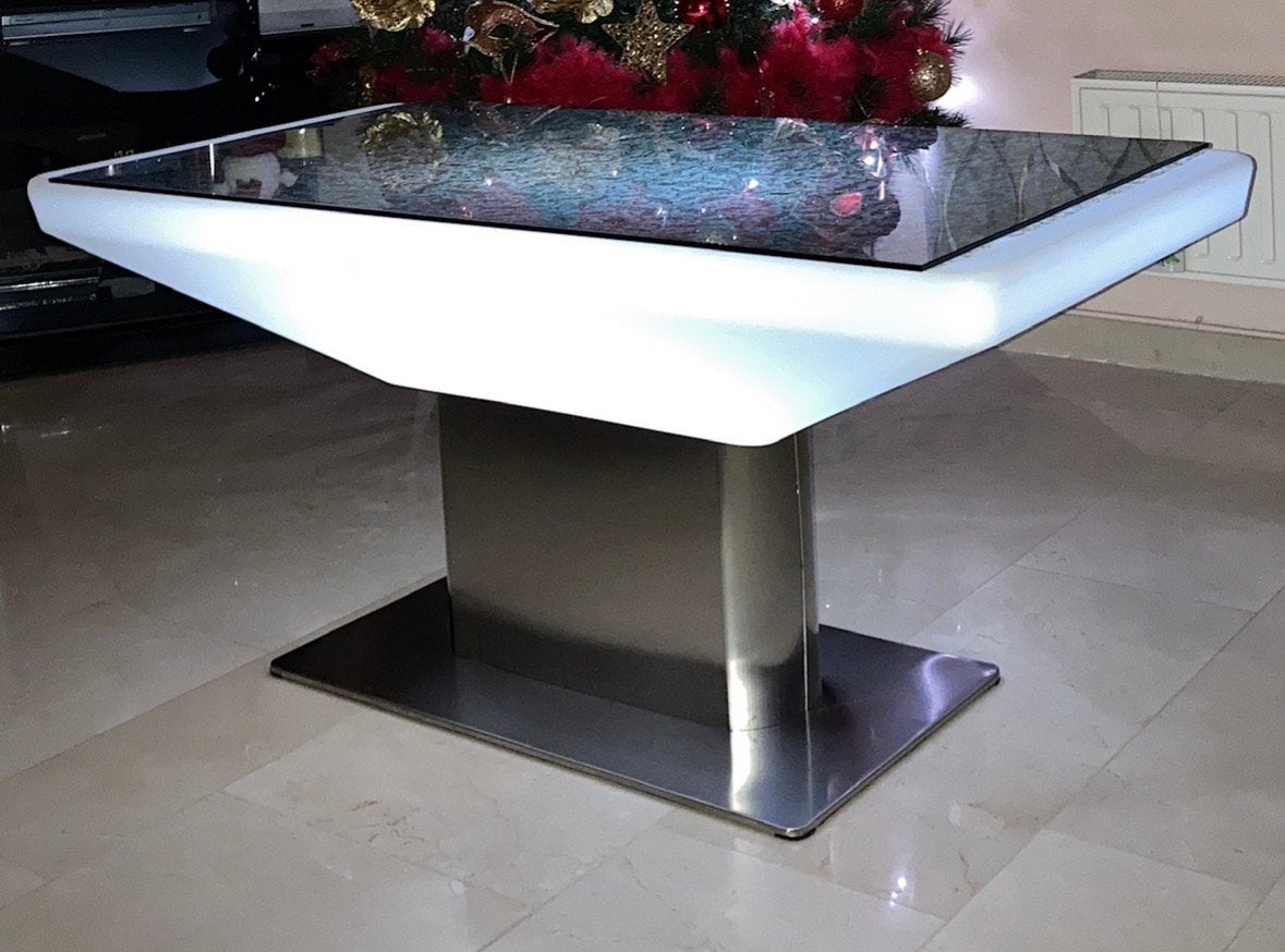Verlichte tafel , lengte:120cm , breedte: 60cm, hoogte 60cm, Ophalen, Inox, Minder dan 50 watt, Accu