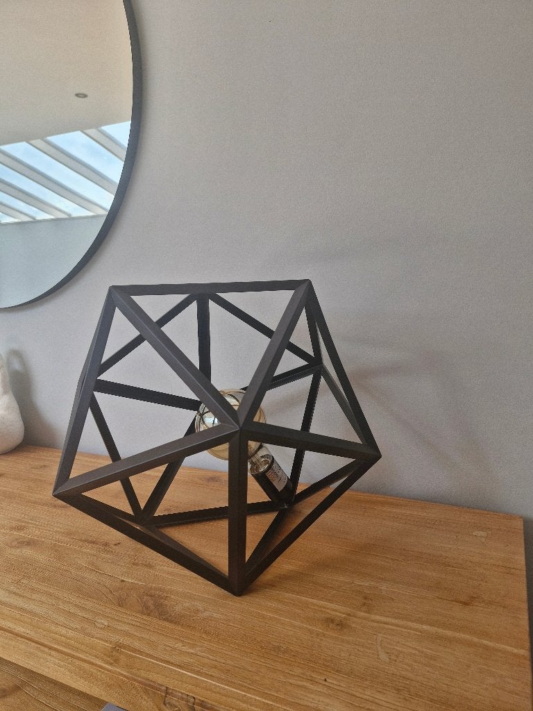 Lampe design style industriel, Maison & Meubles, 30 cm, Comme neuf, Métal, Noir