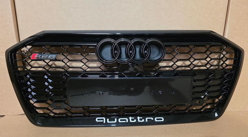Grill Audi A6 C8 4K S-line S6 RS6 LOOK GRILLE HOOGLANS ZWART, Neuf, -, Origine de la pièce connue, Audi