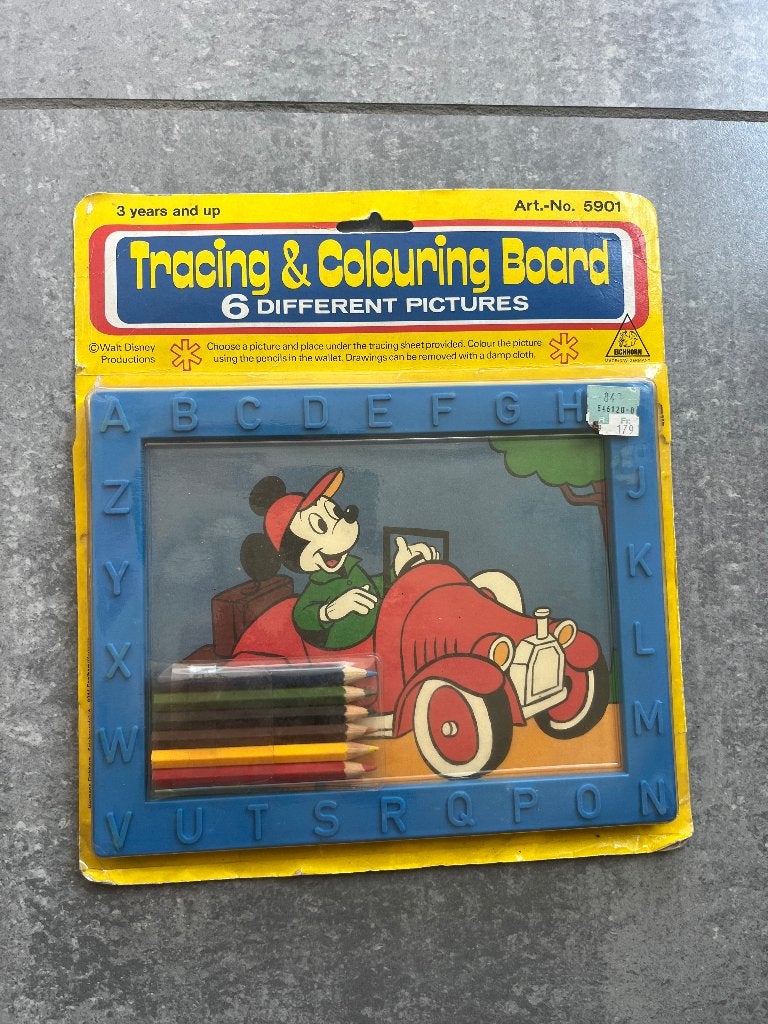 Set Vintage Disney tekenborden (‘70-‘80) rood-blauw, Ophalen of Verzenden