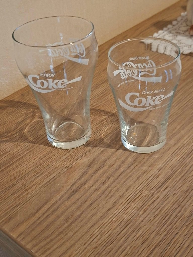 2 Vintage Coca-Cola Glazen, Enlèvement ou Envoi, Comme neuf, Verre à soda