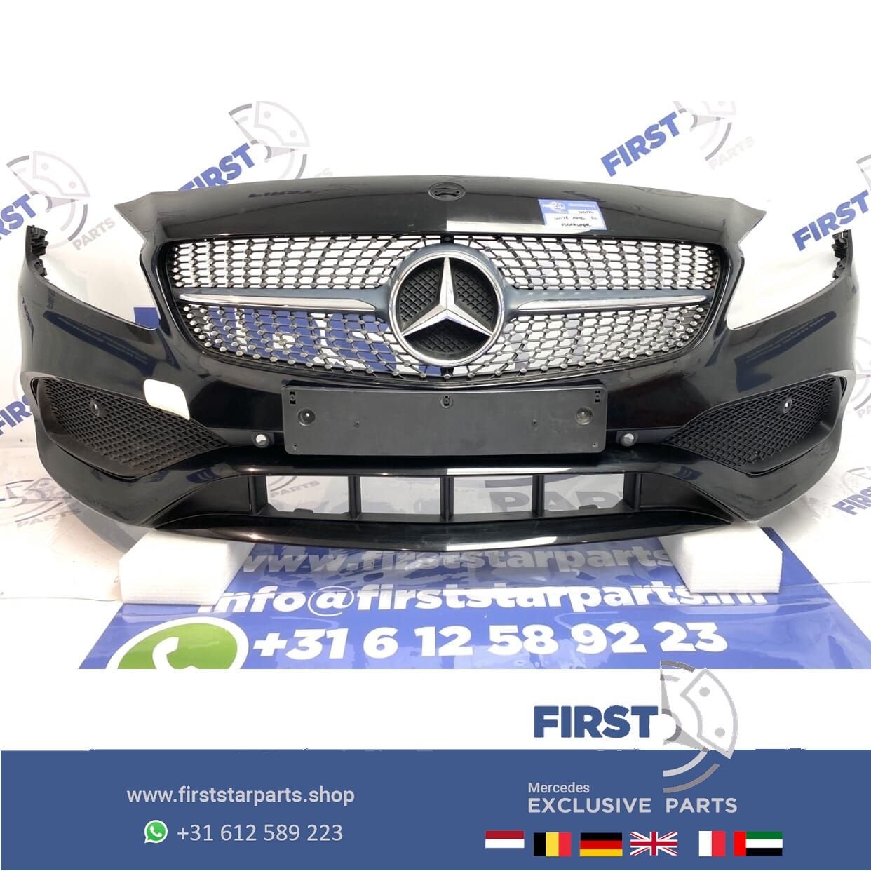 W176 A KLASSE FACELIFT AMG LINE VOORBUMPER COMPLEET ZWART Me, Gebruikt, -, Voor, Ophalen of Verzenden