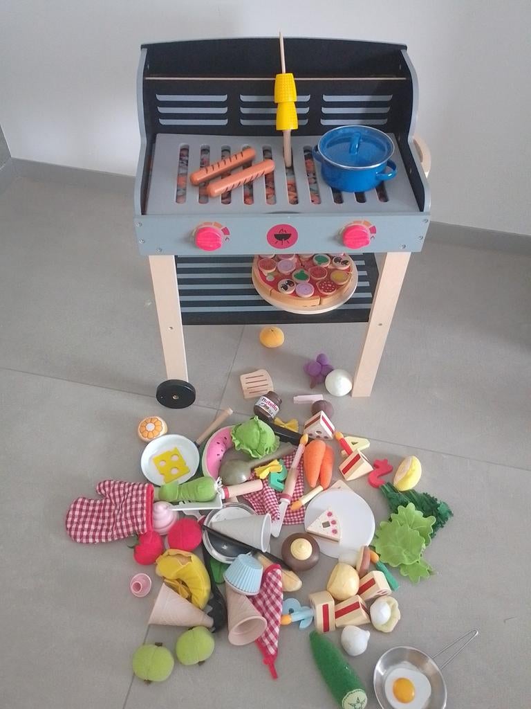 Speelgoed bbq hout met allerlei accessoires, Ophalen