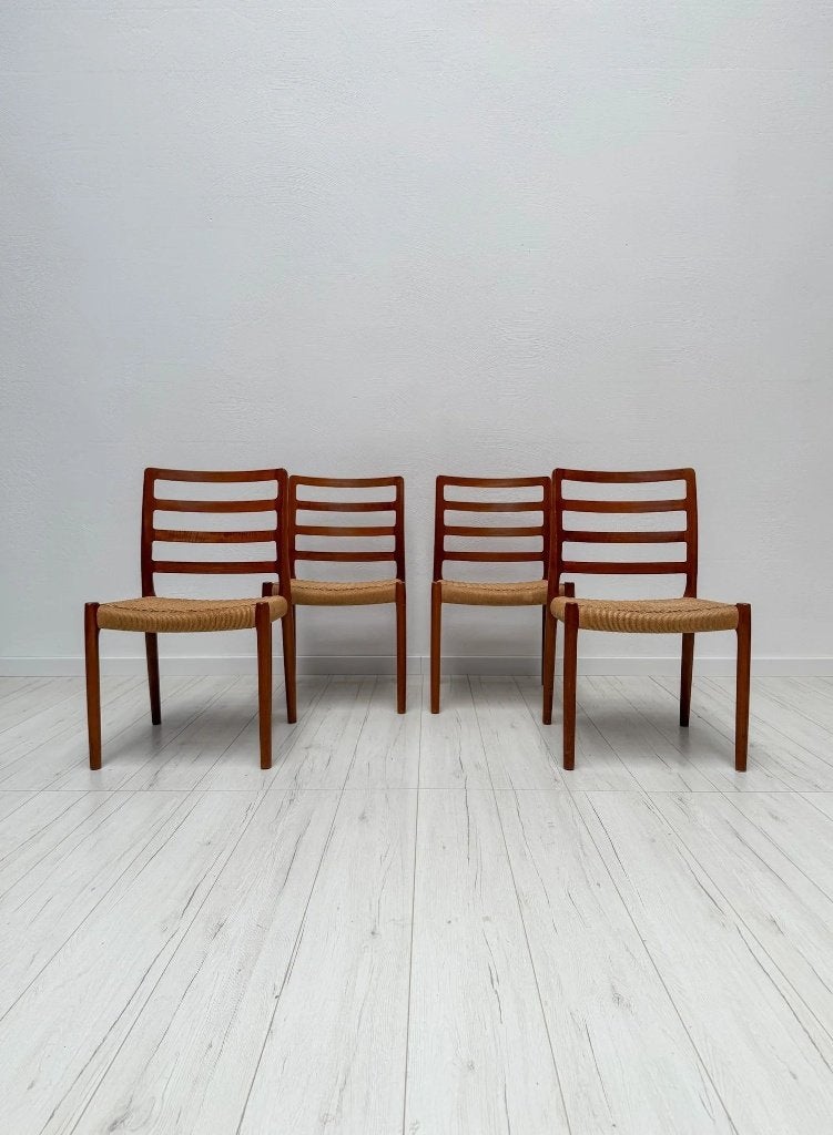 4 chaises danoises en teck Niels O. Møller n 85 vintage, Enlèvement