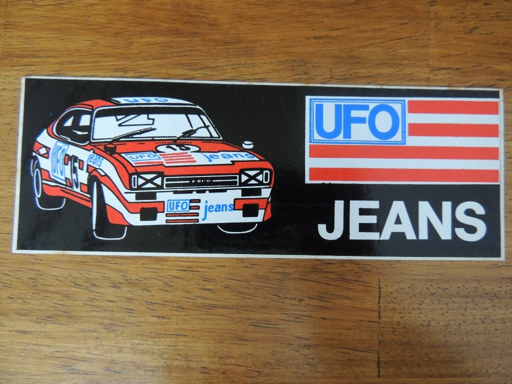 Ford Capri ufo jeans sticker, Verzamelen, Verzenden, Zo goed als nieuw, Auto of Motor