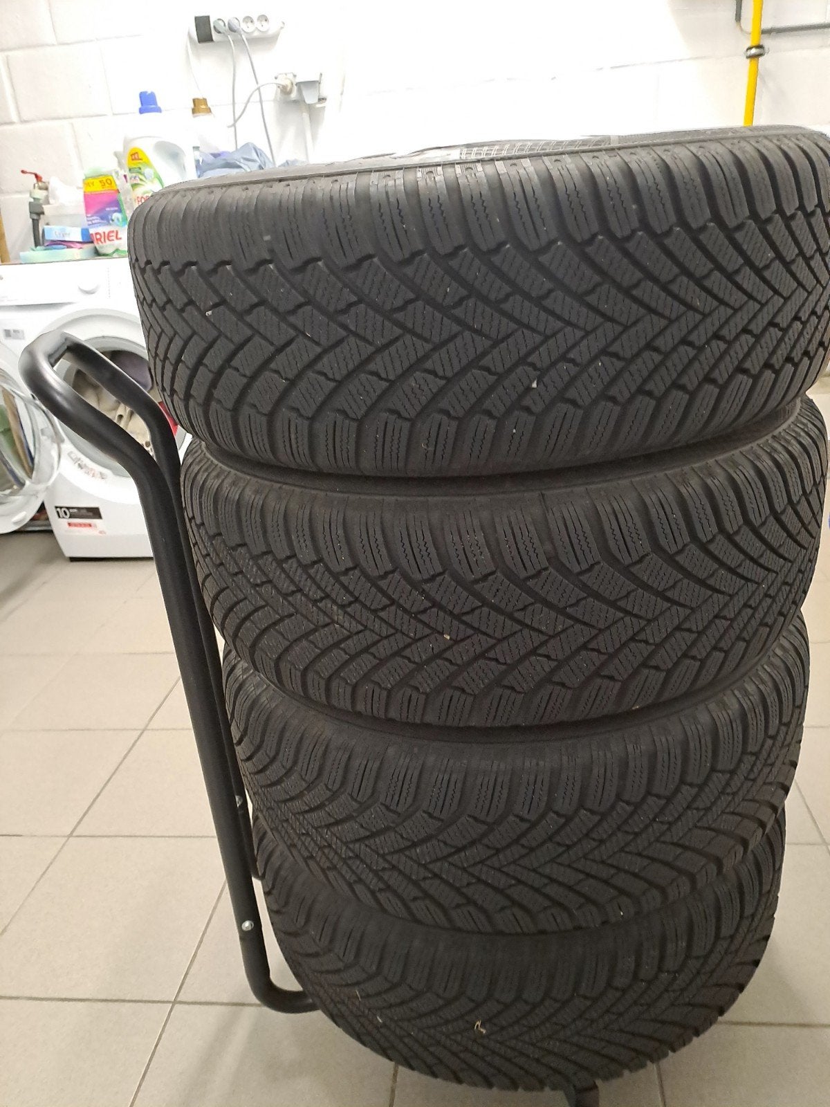stalenvelg met winterbanden 205/55R 16H, Neuf, Pneus et Jantes, Pneus hiver, 16 pouces