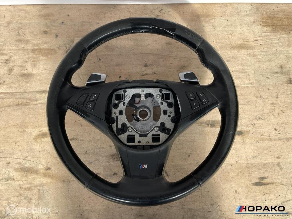 Stuurwiel leder BMW 5 serie E60 E61 - startstop | flippers, Enlèvement ou Envoi, Einsteinlaan 5, rijswijk, Bmw, Utilisé