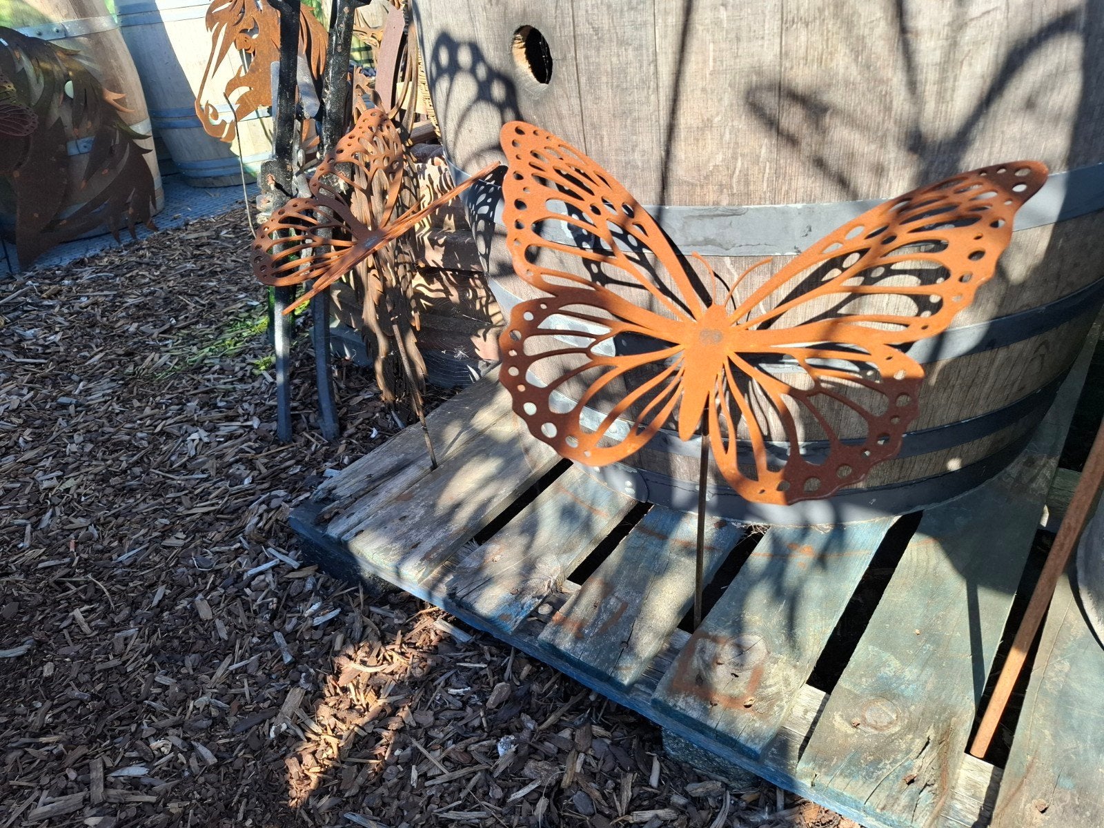 Papillons en acier corten 40 cm, belle décoration de jardin, Enlèvement ou Envoi