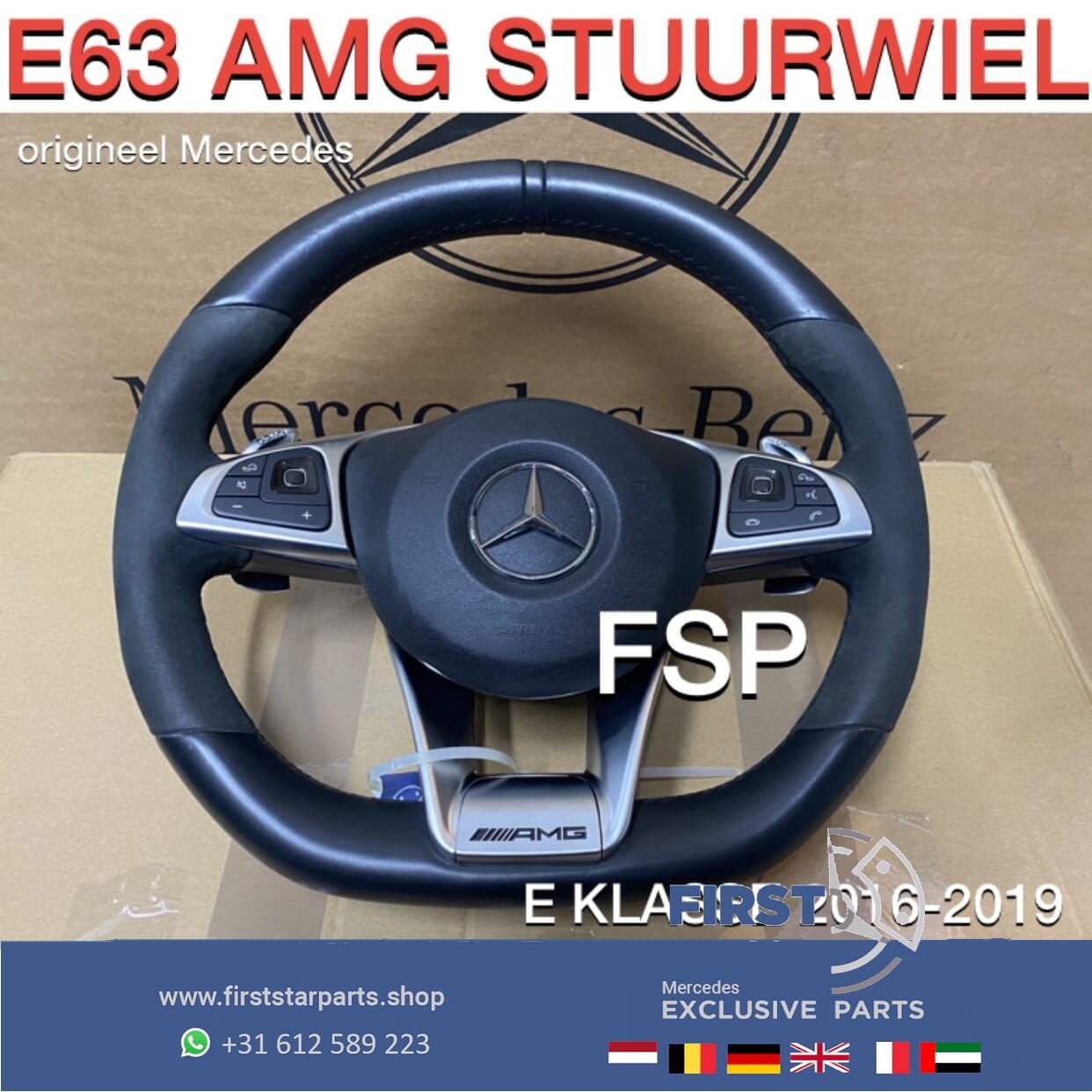 W213 E63 AMG Stuur Mercedes E Klasse 2016-2019 W238 zwart, Utilisé, -, -, Enlèvement ou Envoi