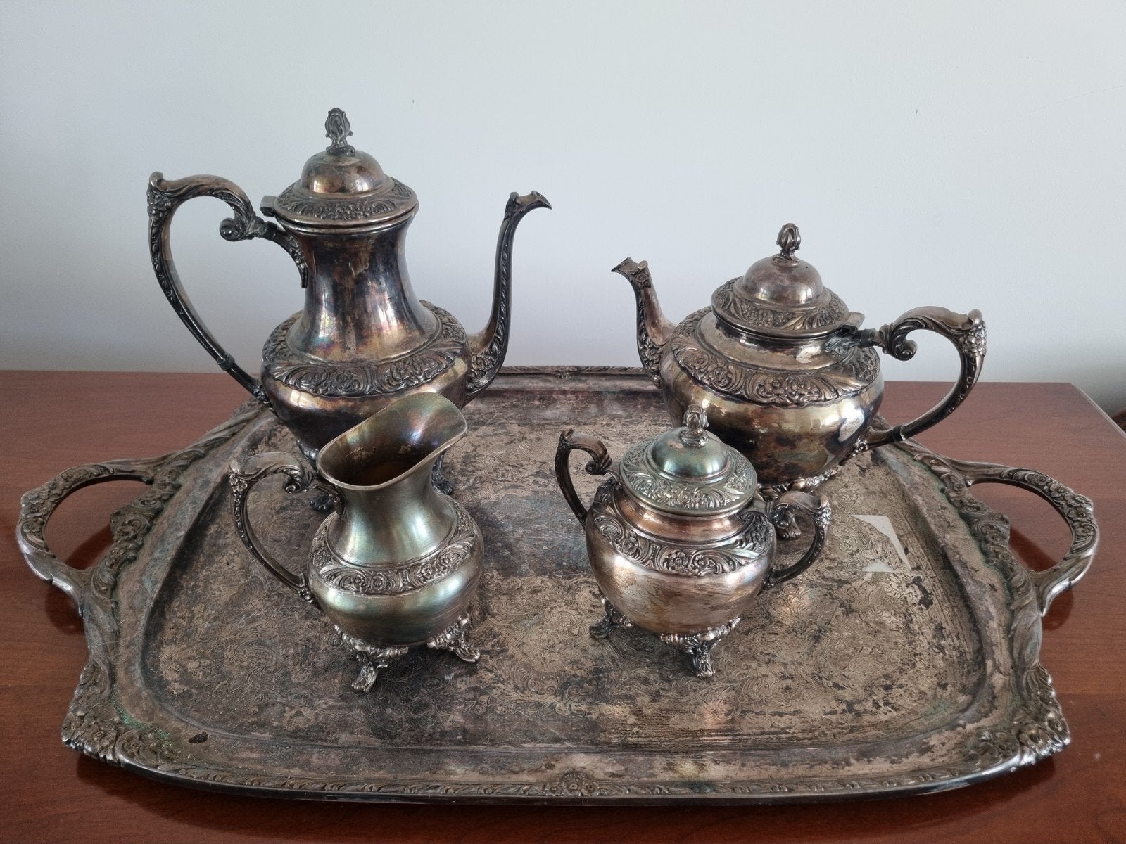 5 delig coffee set., Antiek en Kunst, Antiek | Zilver en Goud, Ophalen of Verzenden